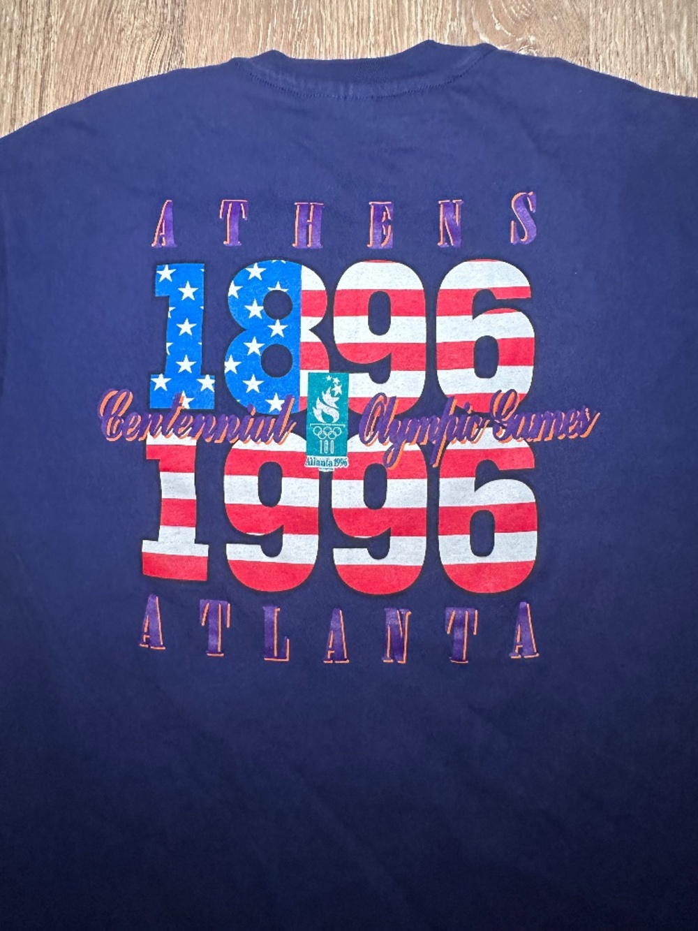 VTG 1996 Atlanta Olympics Shirt XL Single Stitch Athens Centennial Back Graphic